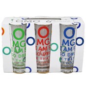 Wholesale - 6pc 2.5oz OMG TALL SHOT GLASS SET C/P 12, UPC: 811385034043